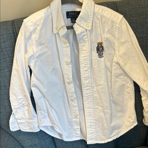 Polo by Ralph Lauren Kids White Shirt with Bear Embroidery